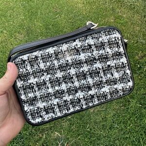 Kate Spade Black and White Tweed Crossbody Bag